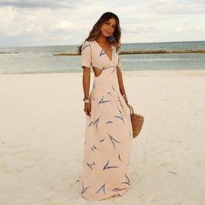 Apricot Cutout Maxi Dress